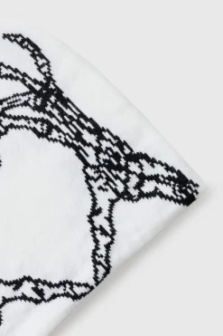 Flash Sale boohooMAN Skeleton Heart Graphic Beanie in white