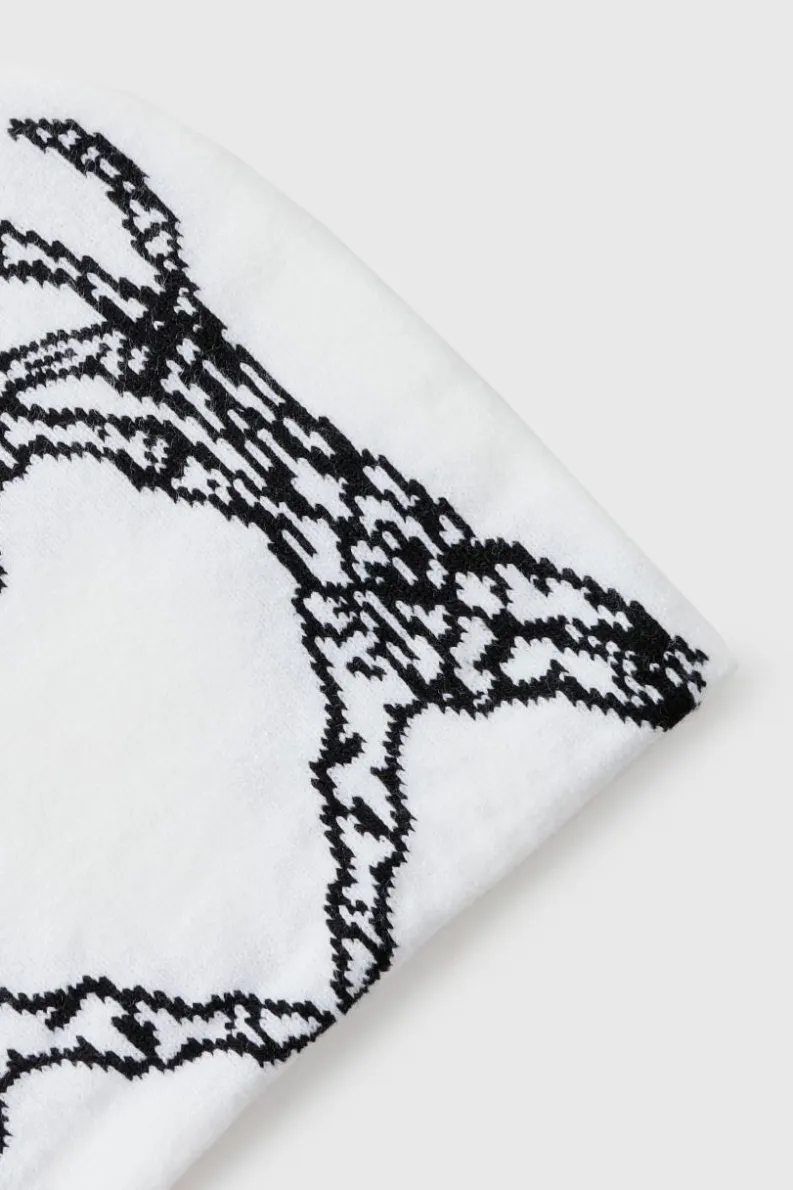 Flash Sale boohooMAN Skeleton Heart Graphic Beanie in white