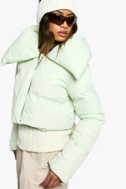 Cheap boohoo Ski Cropped Puffer Jacket mint