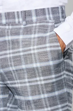 Online boohoo Skinny Check Suit light grey