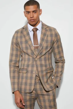 New boohoo Skinny Check Suit beige