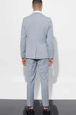 Fashion boohooMAN Skinny Cropped Suit Trousers grey