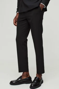 Best boohooMAN Skinny Cropped Suit Trousers black