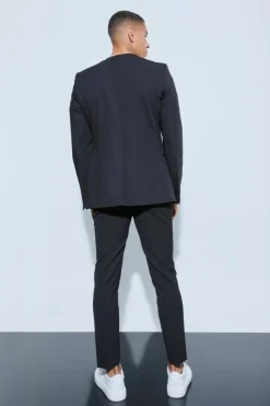 Clearance boohoo Skinny Fit Collarless Suit black