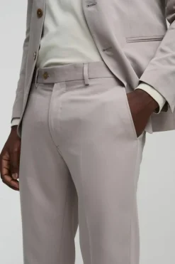 Cheap boohoo Skinny Fit Collarless Suit stone