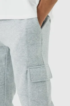 Cheap boohooMAN Skinny Fit Panelled Cargo Joggers grey marl