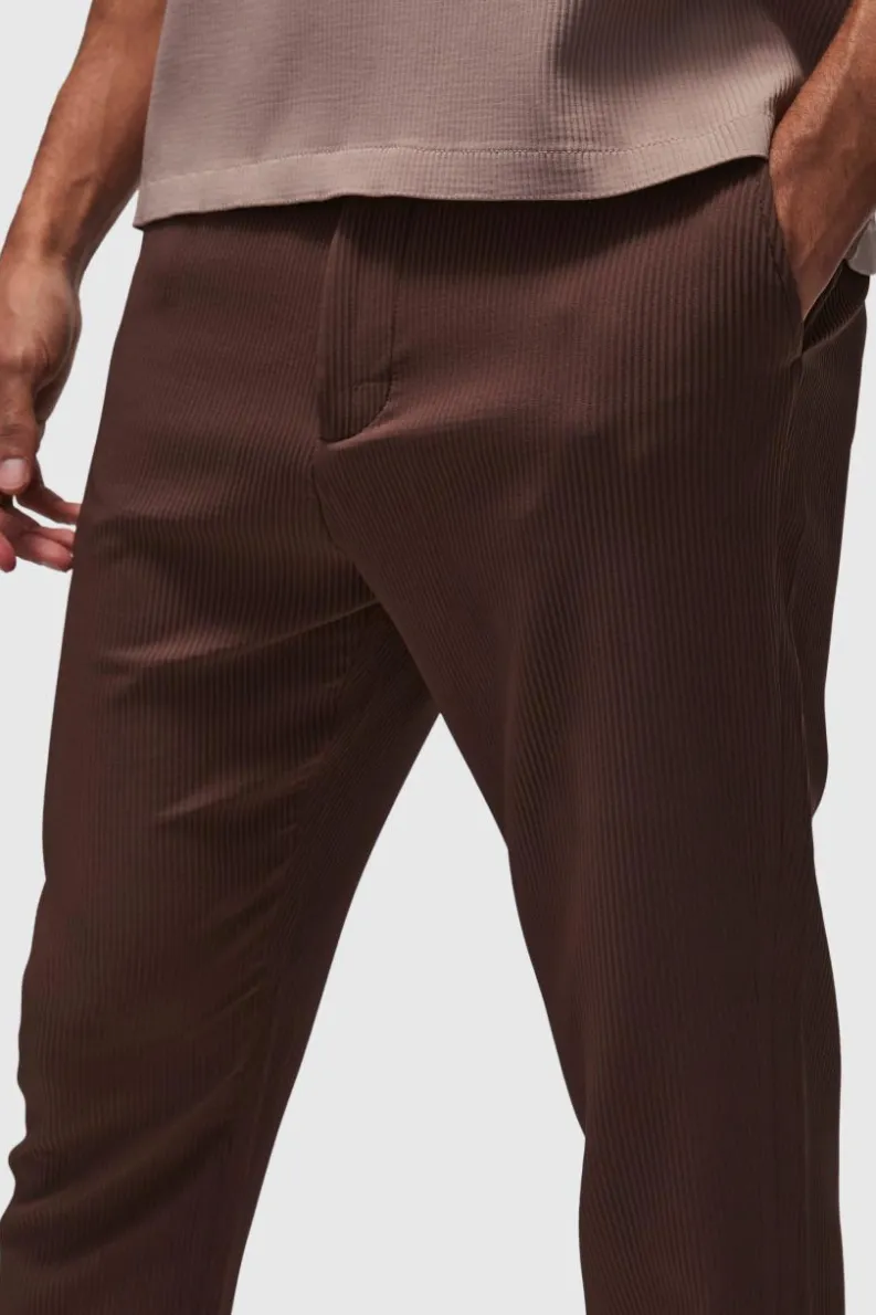 Hot boohoo Skinny Fit Pleated Blazer & Trouser Suit brown