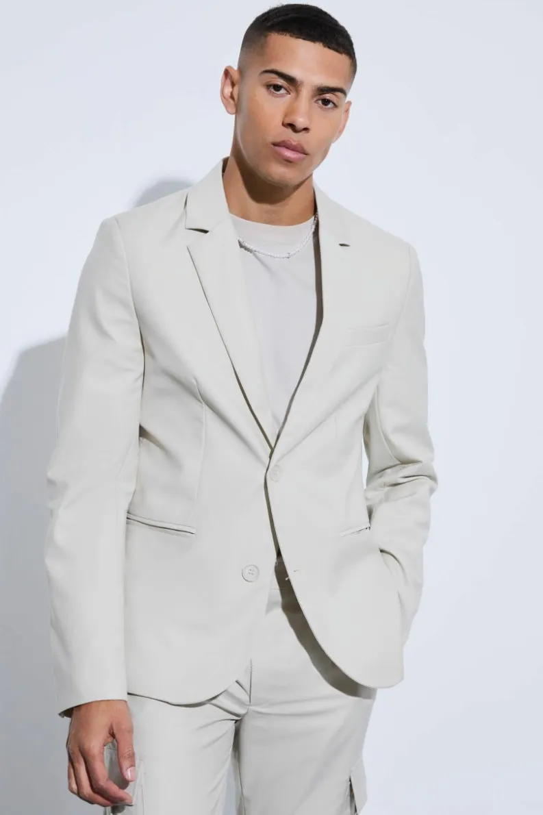Flash Sale boohoo Skinny Fit Suit stone