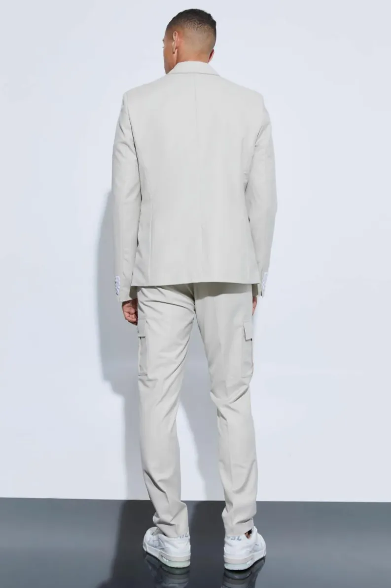 Flash Sale boohoo Skinny Fit Suit stone