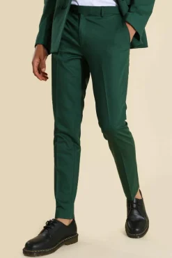 Shop boohooMAN Skinny Suit Trouser green