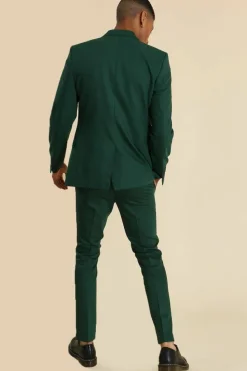 Shop boohooMAN Skinny Suit Trouser green