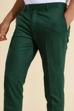Shop boohooMAN Skinny Suit Trouser green