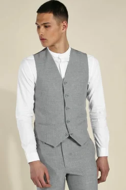 New boohooMAN Skinny Waistcoat grey
