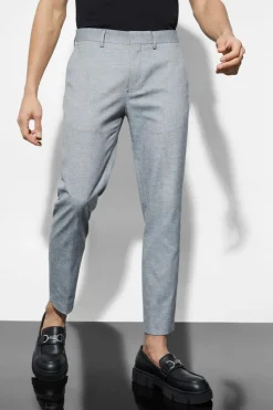 Outlet boohoo Skinny Linen Cropped Suit black