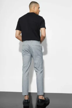 Outlet boohoo Skinny Linen Cropped Suit black
