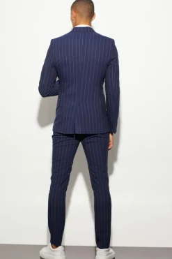 Cheap boohoo Skinny Pinstripe Suit navy