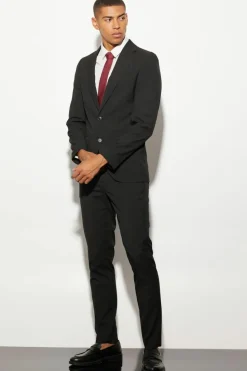 Cheap boohooMAN Skinny Single Breasted Suit Jacket black