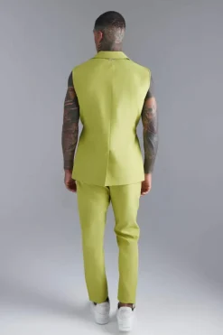 New boohoo Skinny Sleeveless Suit lime