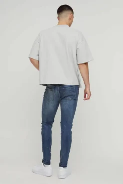 Fashion boohooMAN Skinny Stretch Jean vintage blue