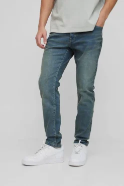 New boohooMAN Skinny Stretch Jean antique blue