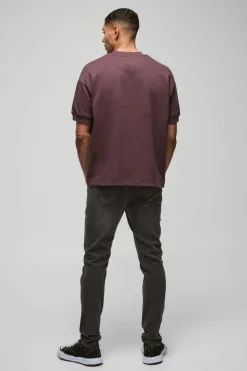 Fashion boohooMAN Skinny Stretch Jean charcoal