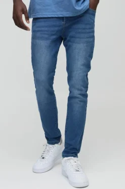 Best boohooMAN Skinny Stretch Jean mid blue