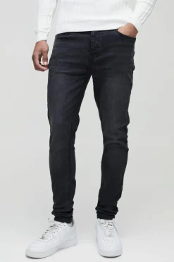 Flash Sale boohooMAN Skinny Stretch Jean in charcoal
