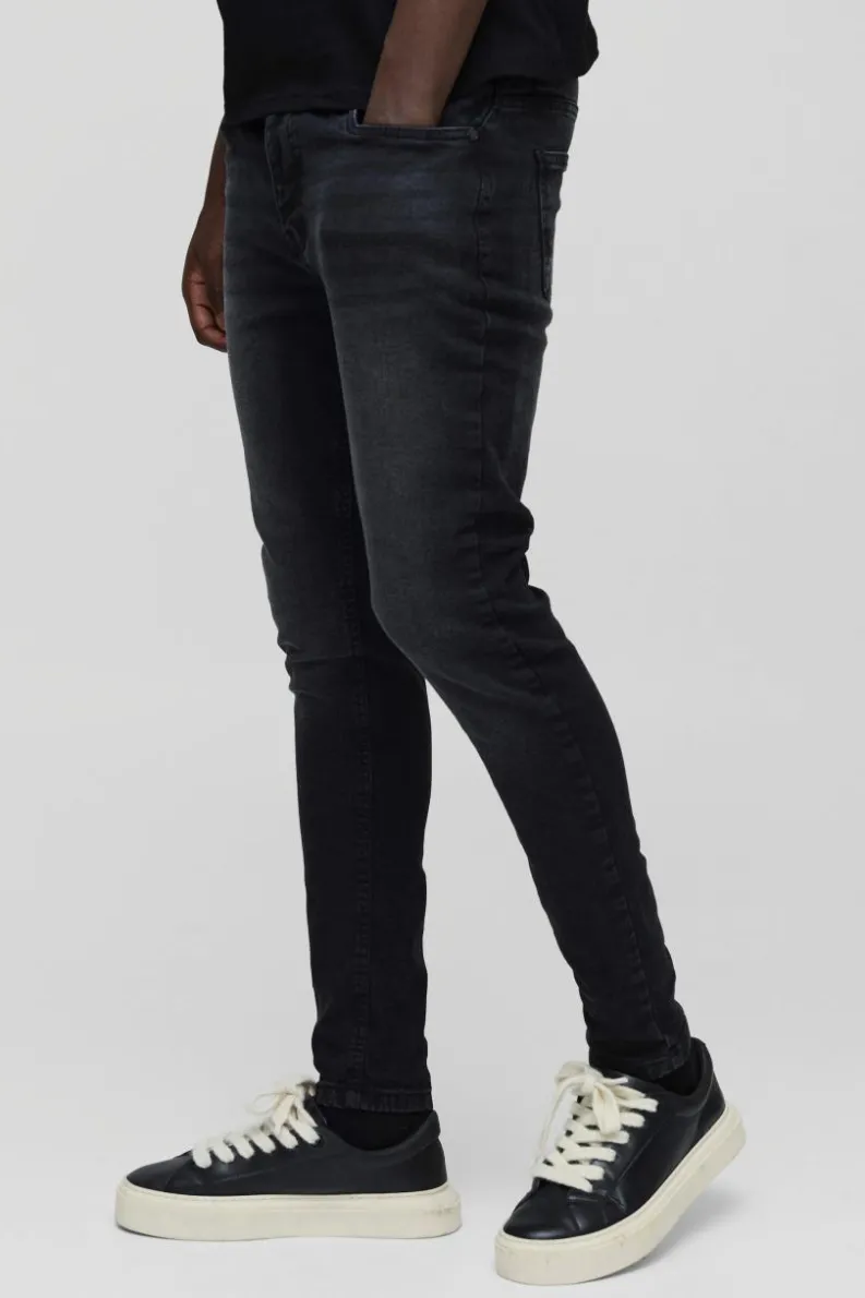 Fashion boohooMAN Skinny Stretch Jean In washed black