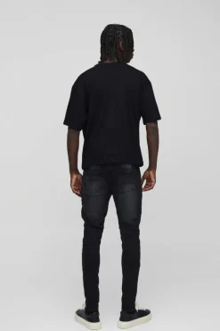 Fashion boohooMAN Skinny Stretch Jean In washed black