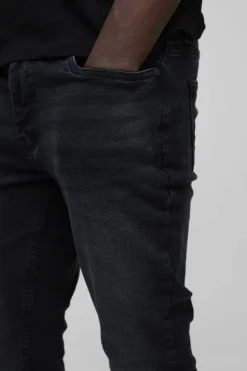Fashion boohooMAN Skinny Stretch Jean In washed black