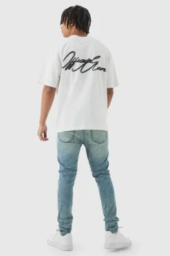 Flash Sale boohooMAN Skinny Stretch Jeans antique blue