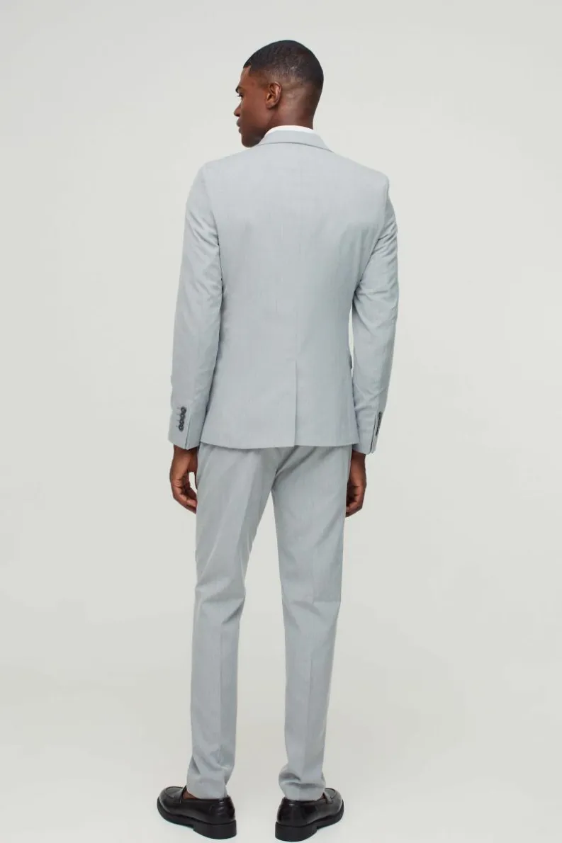 Cheap boohooMAN Skinny Suit Trousers grey