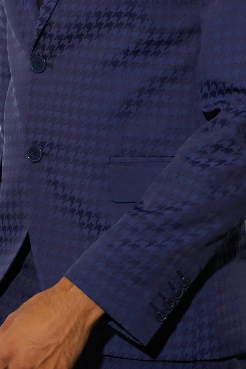 Cheap boohooMAN Skinny Tonal Houndstooth Suit Jacket purple