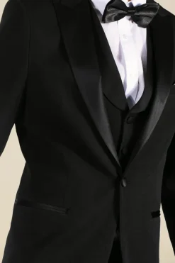 Fashion boohooMAN Skinny Tuxedo Single Breasted Suit Jacket black