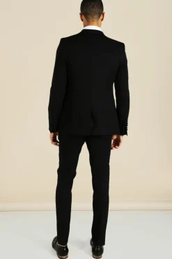 Best boohooMAN Skinny Tuxedo Suit Trousers black