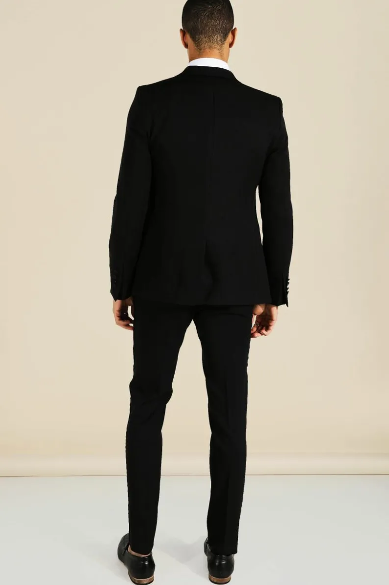 Best boohooMAN Skinny Tuxedo Suit Trousers black