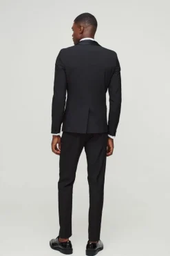 Outlet boohoo Skinny Tuxedo Three Piece Suit black