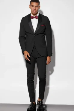 Outlet boohoo Skinny Tuxedo Three Piece Suit black