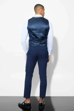 Best boohooMAN Skinny Waistcoat navy