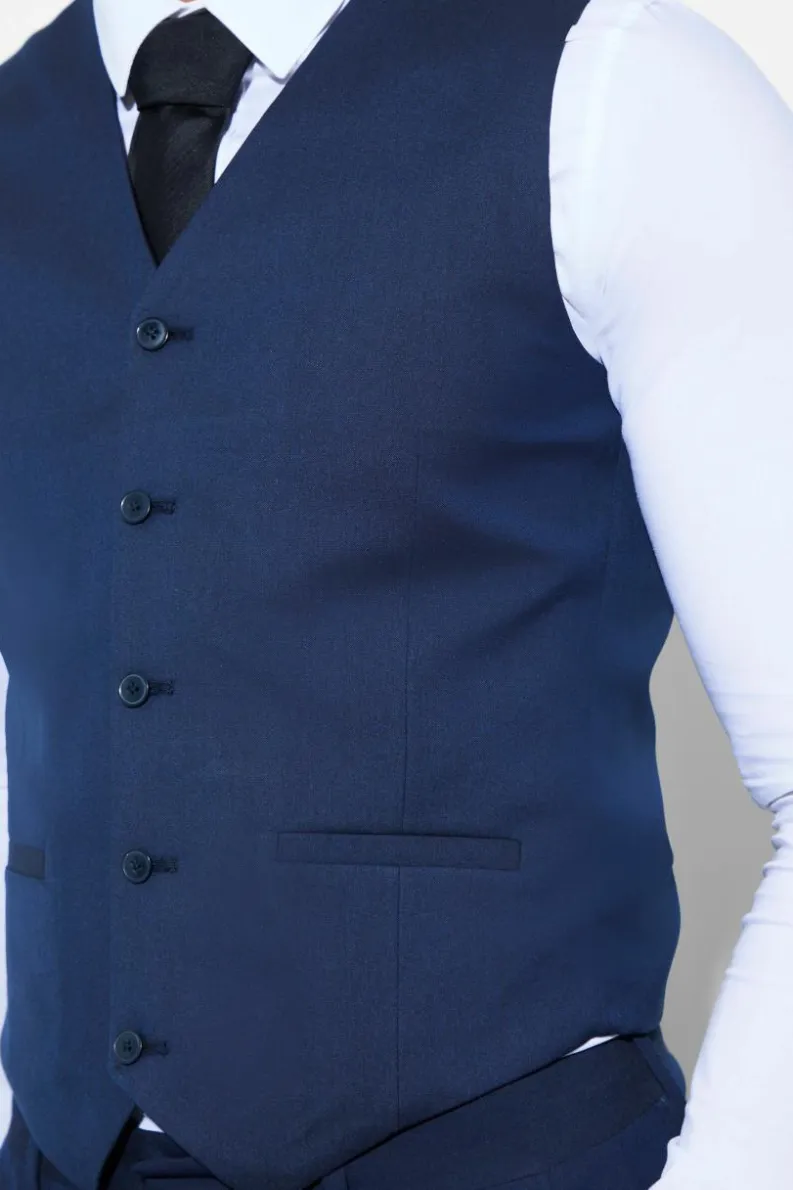 Best boohooMAN Skinny Waistcoat navy