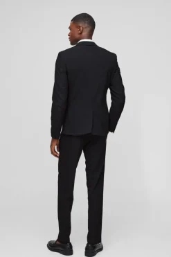 New boohooMAN Slim Single Breasted Jacket black