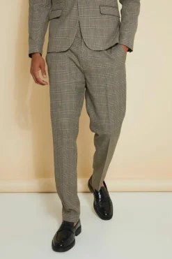 New boohoo Slim Check Suit brown
