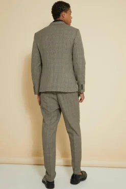 New boohoo Slim Check Suit brown
