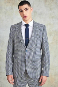 Outlet boohoo Slim Check Suit blue