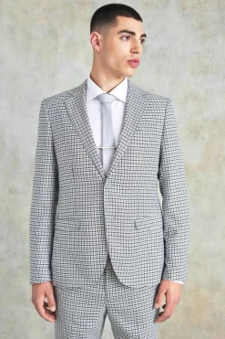 Best boohoo Slim Check Suit light grey