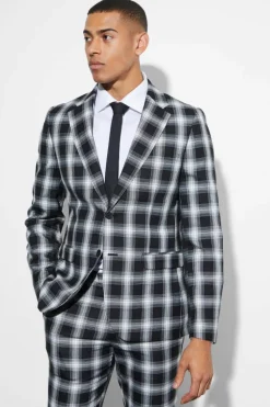 Cheap boohoo Slim Check Suit black