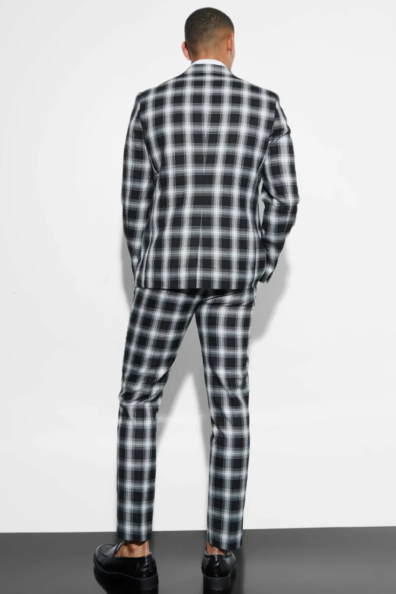 Cheap boohoo Slim Check Suit black