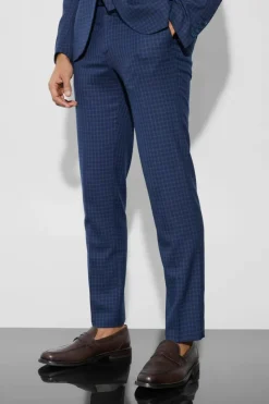 Clearance boohoo Slim Check Three Piece Suit navy