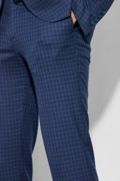 Clearance boohoo Slim Check Three Piece Suit navy