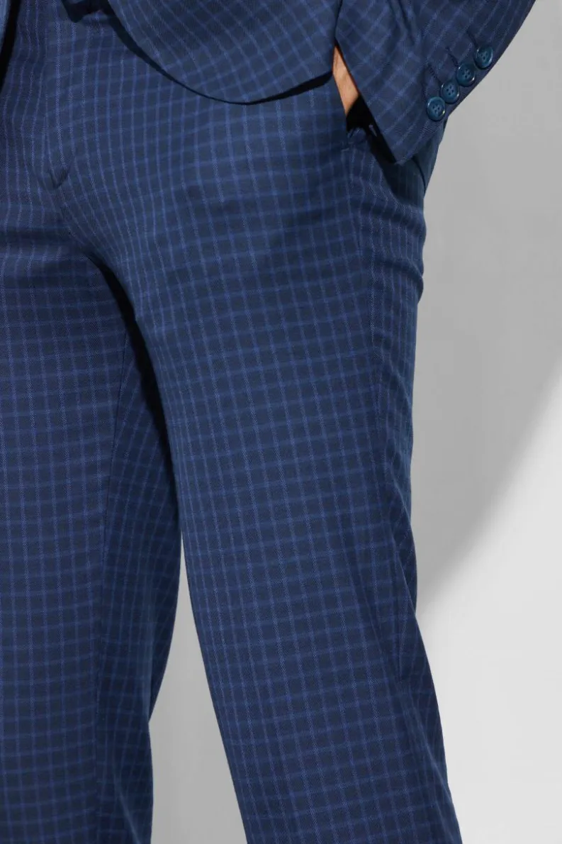 Clearance boohoo Slim Check Three Piece Suit navy